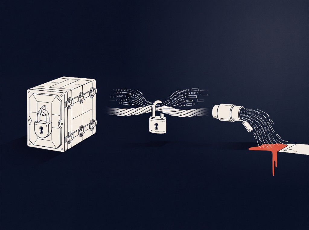 Locked chest and cable leaking plaintext at the point of use