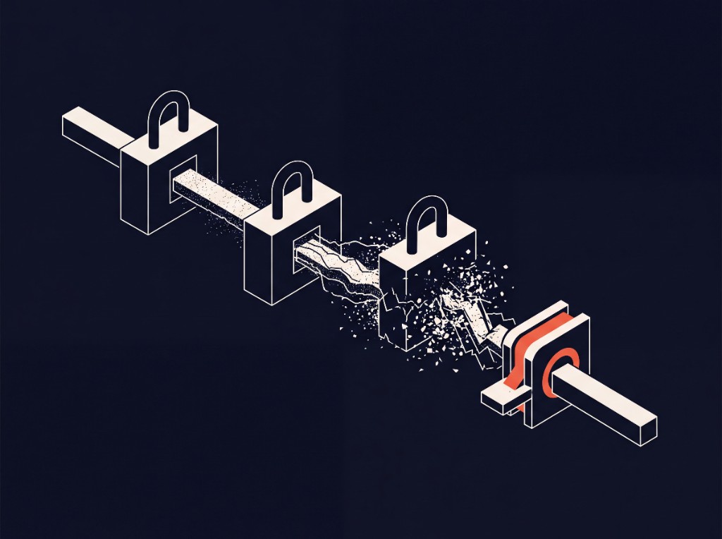 Encrypted data shattering from noise, then restored by hardware